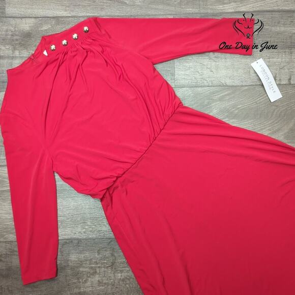 London Style Long Sleeve Midi Dress Size 4 - Picture 3 of 7